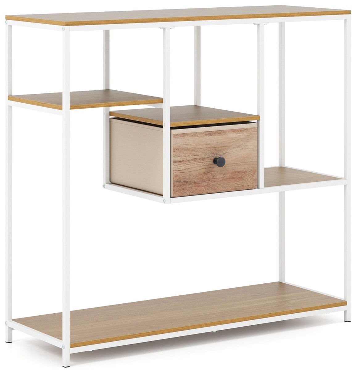 SureDeal® - Consoletafel - Console Tafel - Opbergruimte Tafel Achter - Lade - Plank - Niveaus - 35,56x101,6x96,52 cm - Naturel