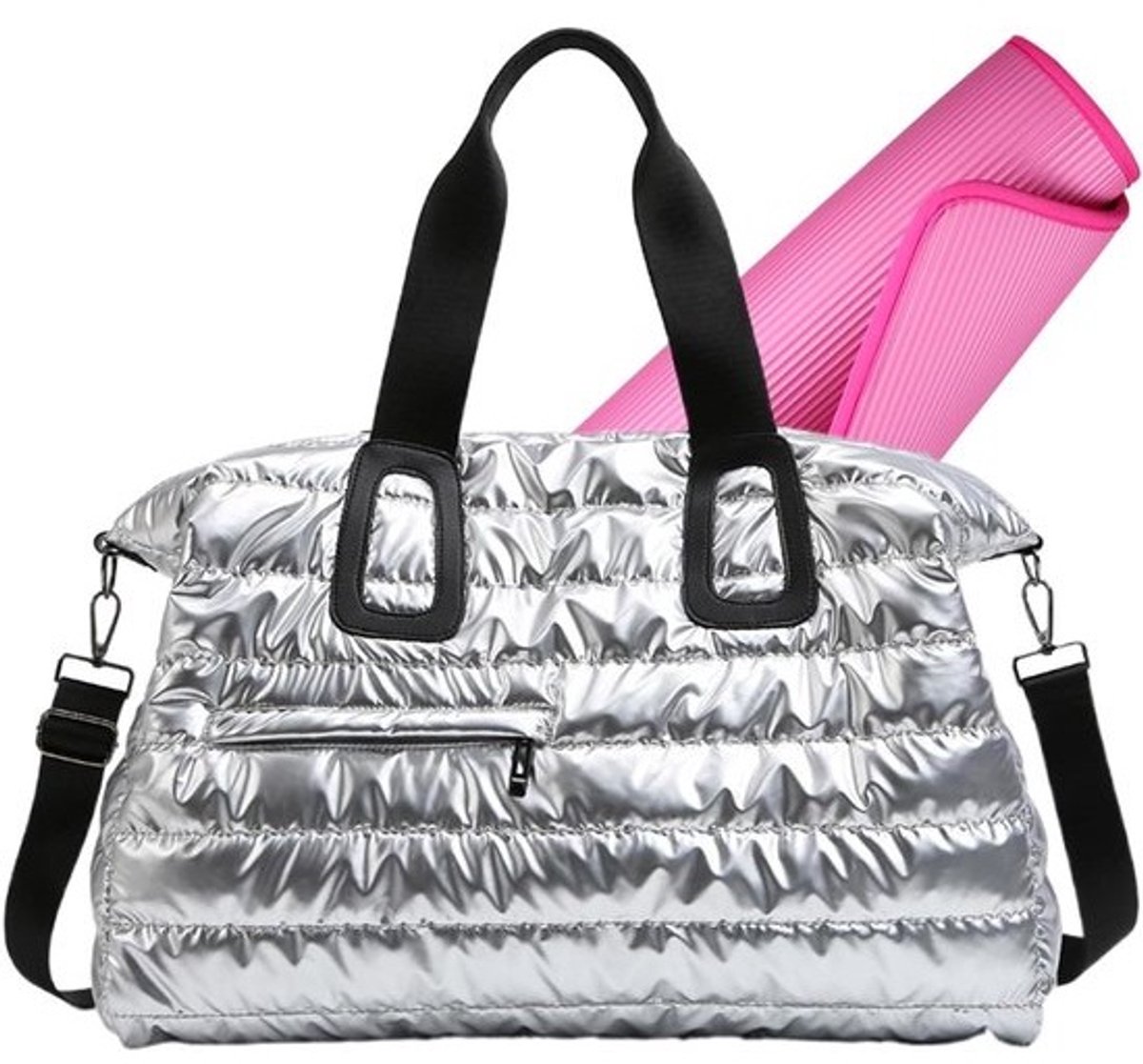 Sporttas Dames - Weekendtas Reistas - Fitness en Reizen - Schoenenvak Organizer - 30 x 15 x 15 cm - Zilver