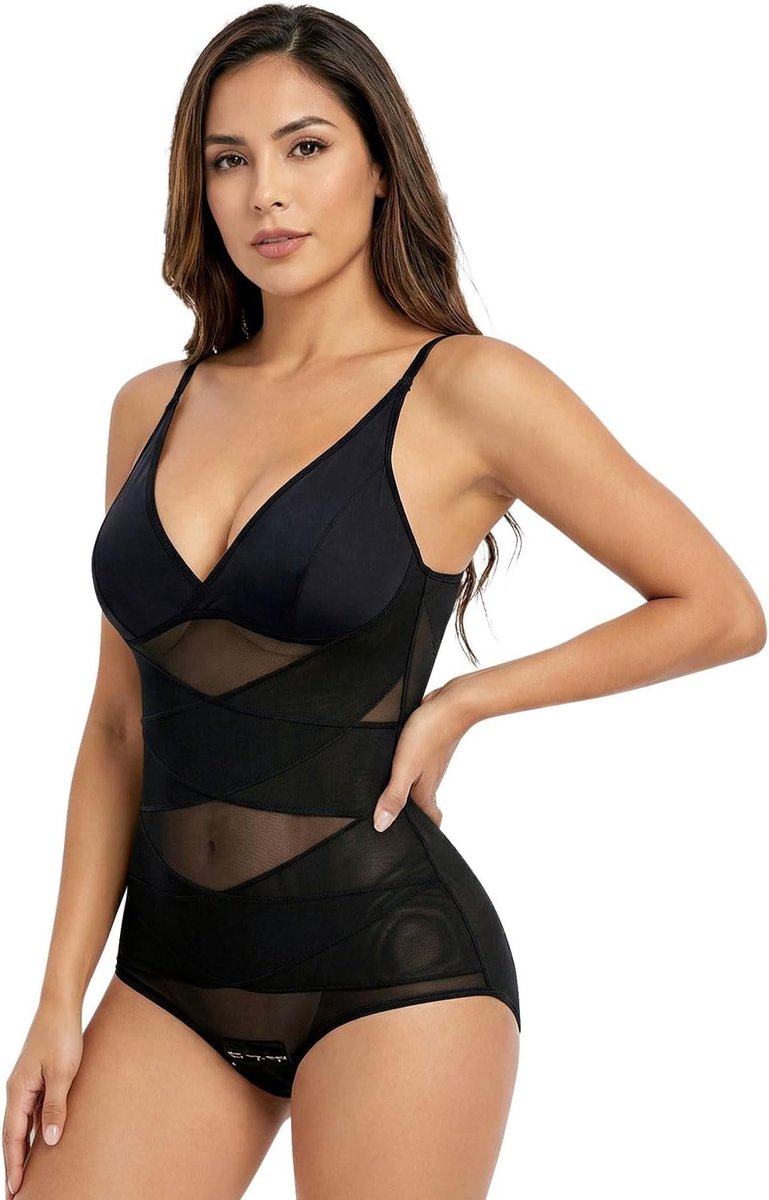Shapewear Bodysuit voor Vrouwen met Buikcontrole, Verstelbare Schouderbanden en Figuurvormend Design voor een Sexy Uiterlijk