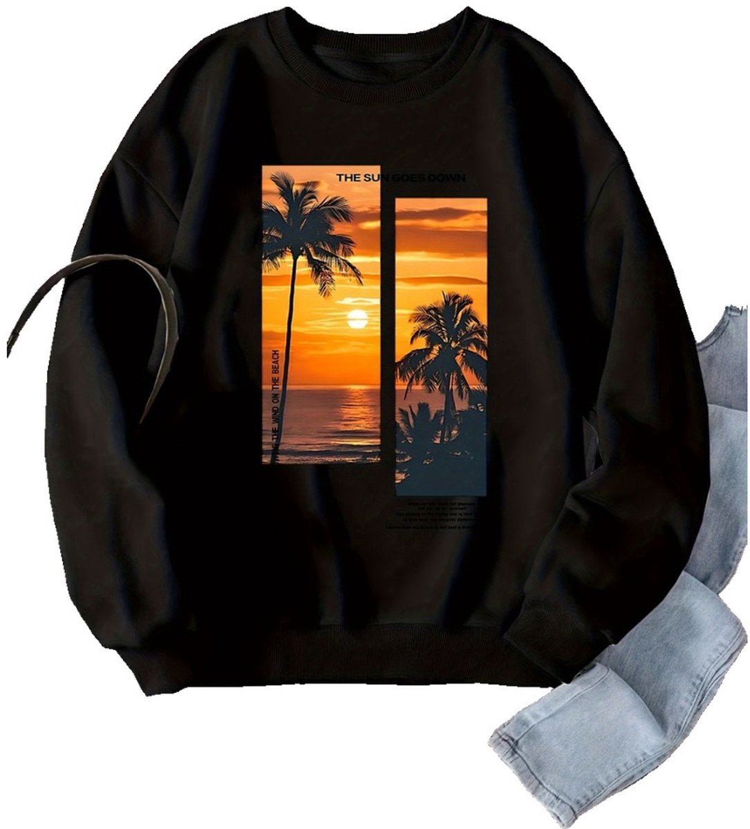 Currero Sweater Jongens Sweaters Sweatshirt Hoodie Warme Trui Pullover Jumper Crewneck Vest 13 Jaar Zwart