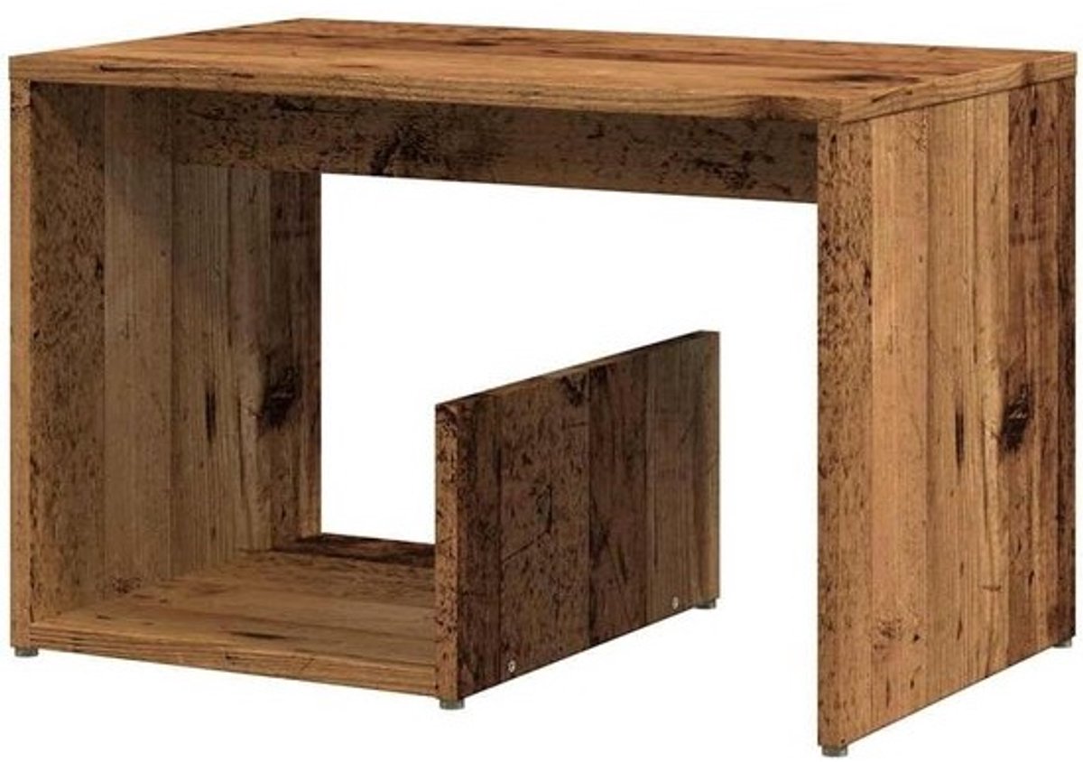 Bijzettafel - Accenttafel - Woonkamer Decoratie - Open Opbergruimte - 59x36x38 cm - Houtkleurig