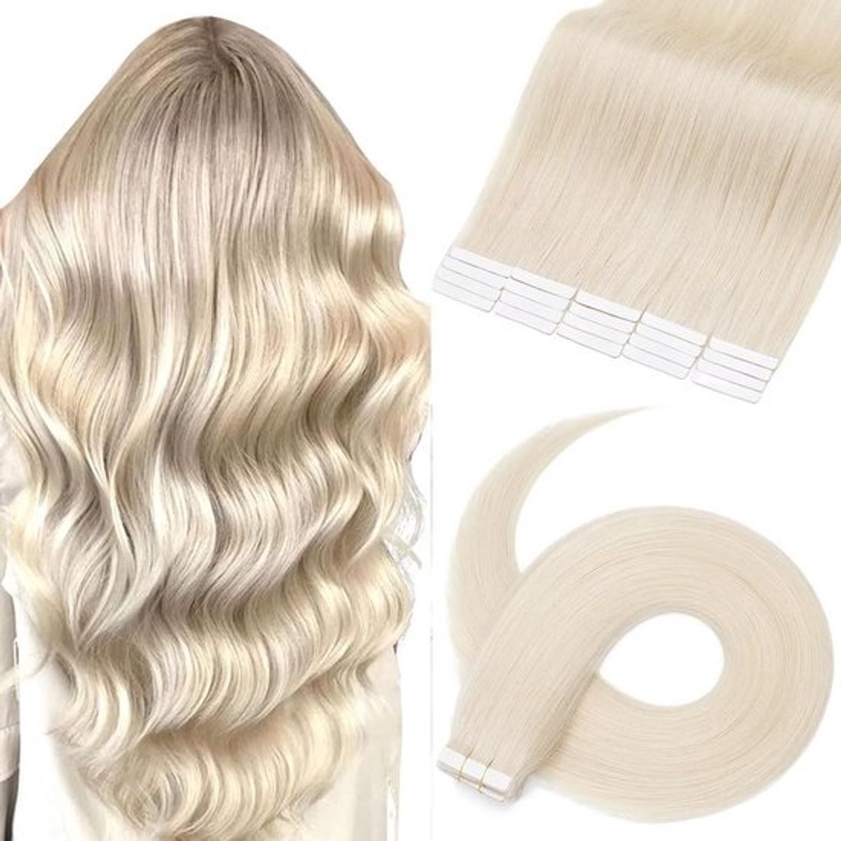 Echte Remy Tape Haarverlenging Glad Volume en Lengte 20 Stuks