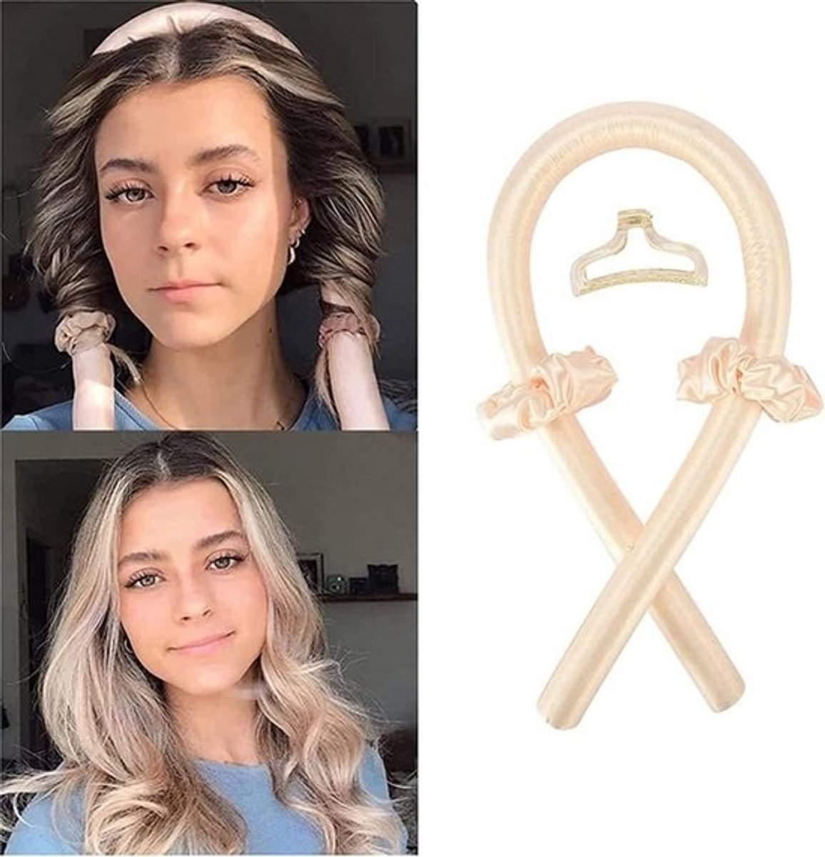 Hitteloze Krulset voor Lang Haar - Zachte Haarrollers voor Krullen zonder Warmte