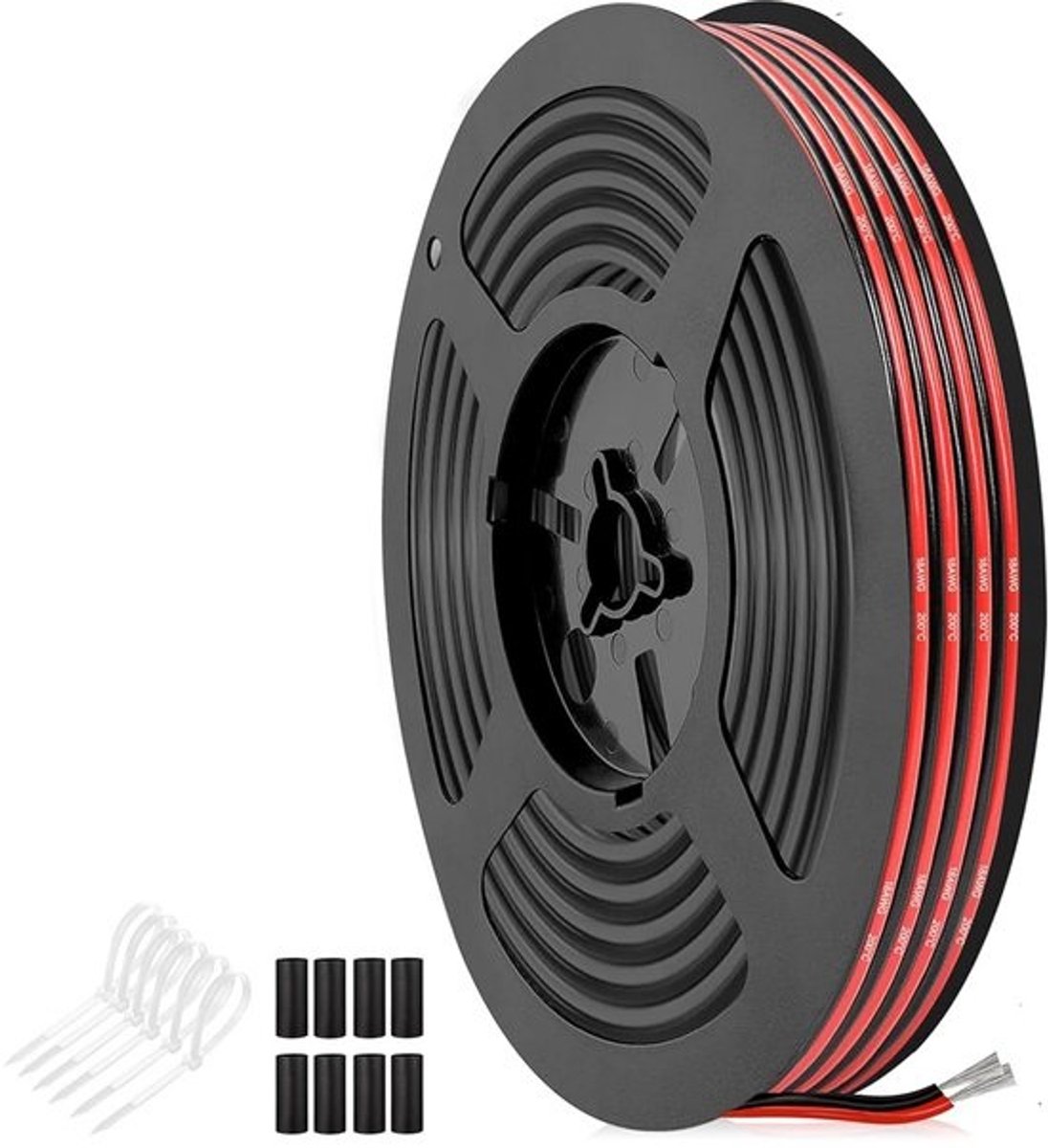5 Meter Rode Zwarte Siliconen Tweelingsnoer Kabel 18 AWG 0,82 mm² voor LED Strips en Elektronica