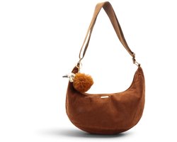 Flora&Co -Paris - corduroy/ribfluweel - crossbody handtas - soft - lange draagriem - camel/bruin
