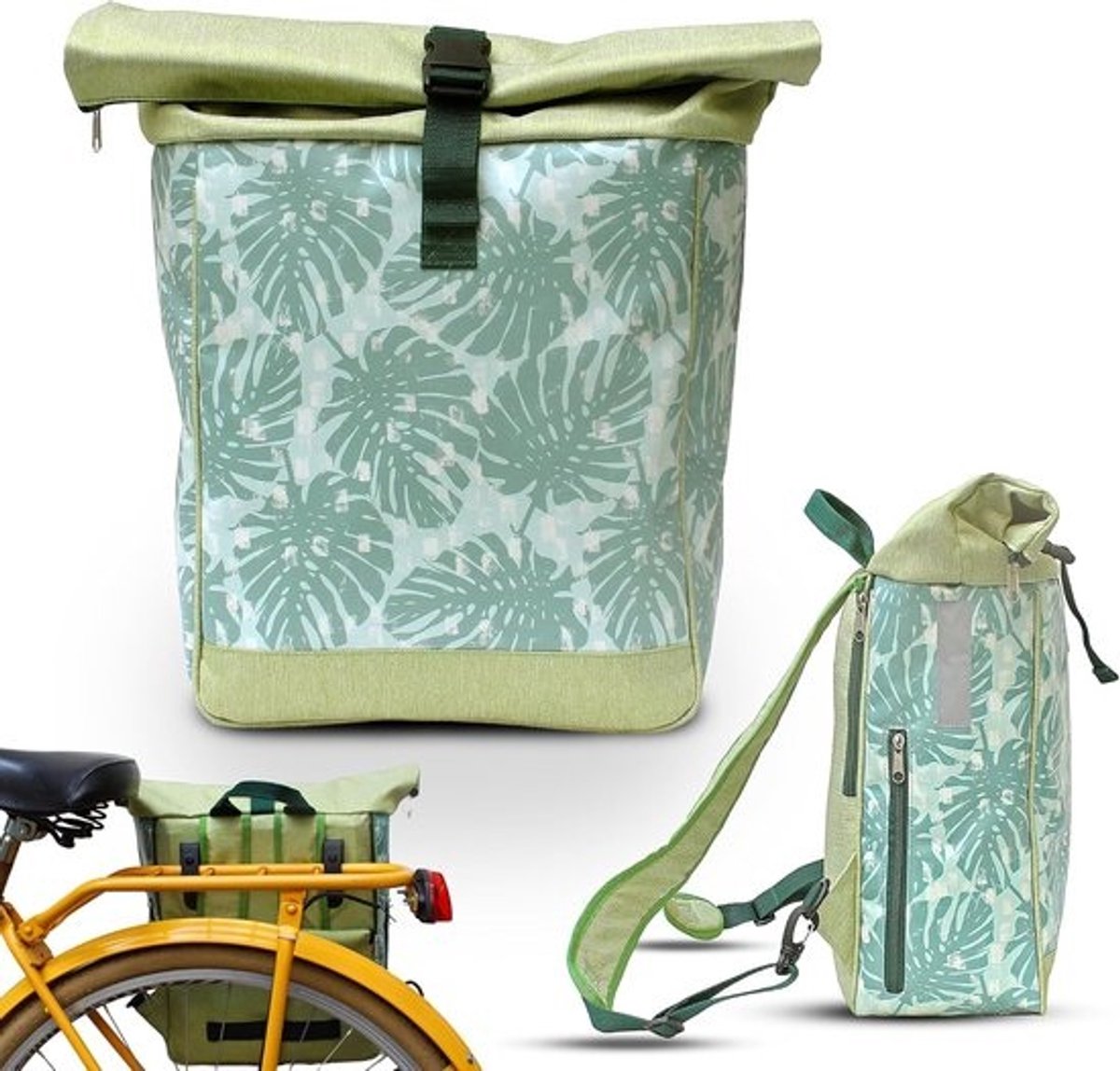 Waterdichte Fietstas en Fietsrugzak Combinatie - Robuuste Tas voor Bagagedrager