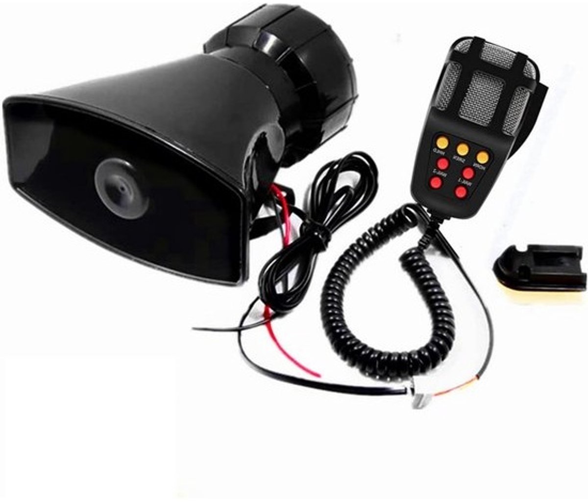 Universele 12V Auto Hoorn Sirene met Microfoon en 7 Geluiden | Luid PA-Systeem voor Auto, Vrachtwagen en Motor