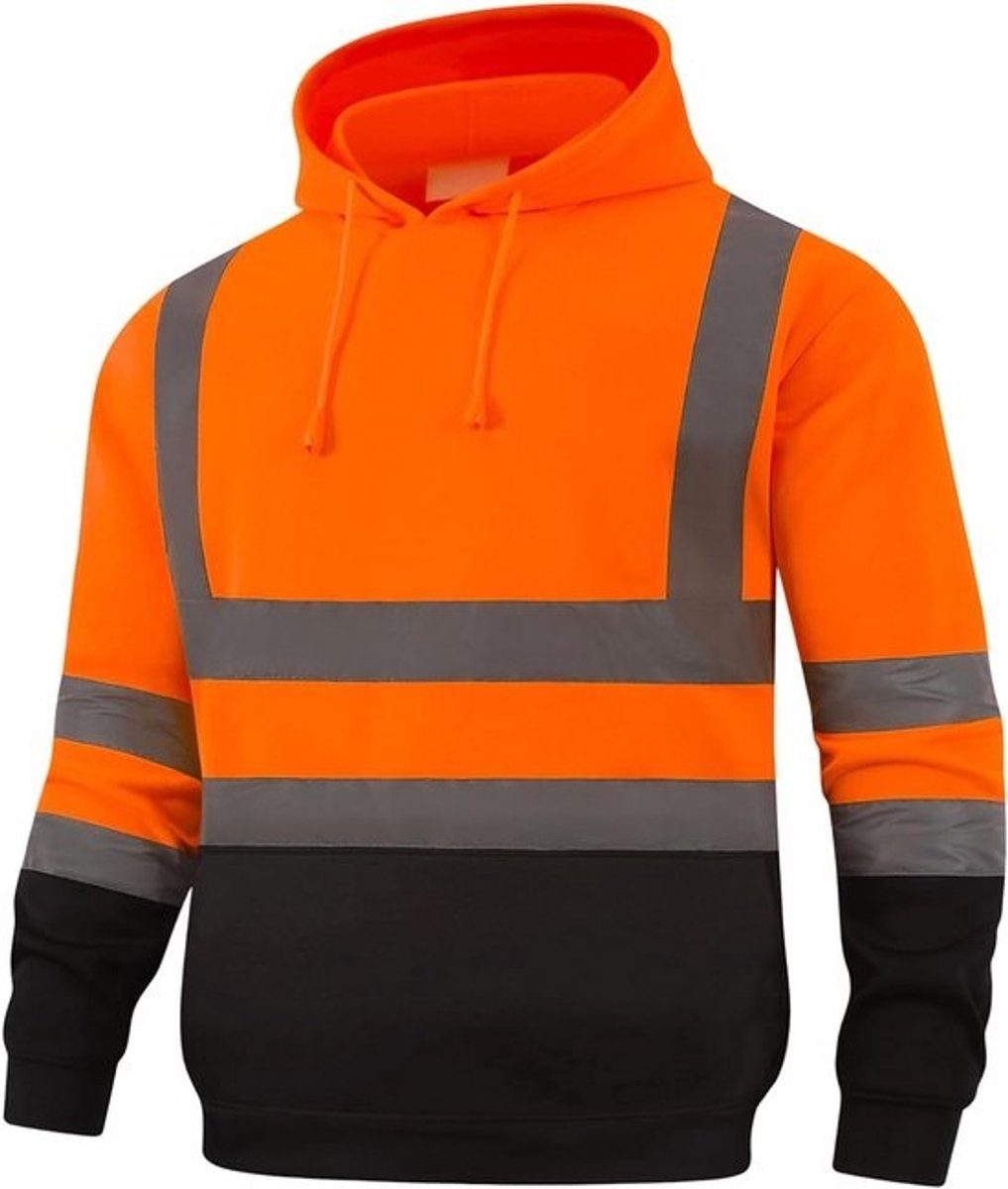 Reflecterend Veiligheids Sweatshirt met Capuchon en Zakken - Hoge Zichtbaarheid Hoodie voor Werk en Sport
