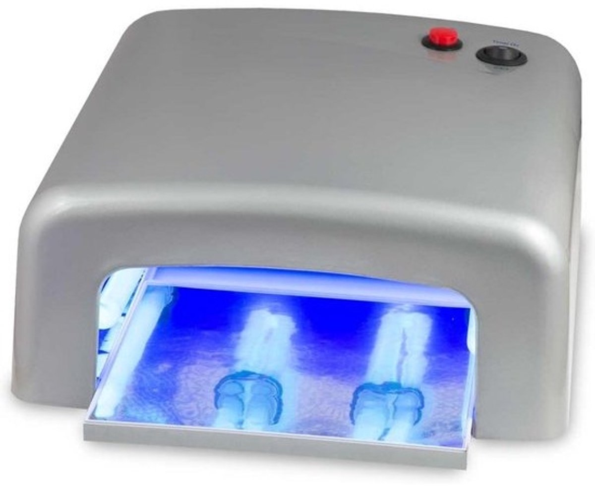 UV Nageldroger 36 Watt voor Gellak - Zilverkleurig Nagelstudio Apparaat met Timer