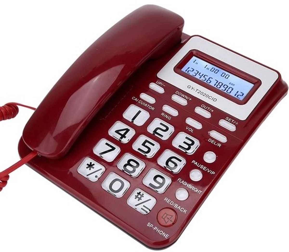 Vaste Telefoon met Extra Grote Toetsen, Luidsprekerfunctie en Nummerweergave - Ideaal voor Thuis of Kantoor