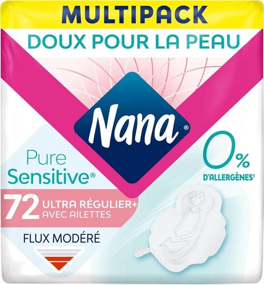 Inlegkruisjes Regulier Plus PureSensitive met Vleugels - Normale Stroom - 72 Stuks