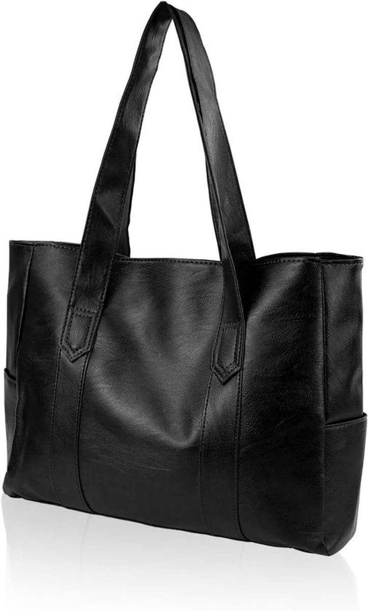 Grote Shopper Dames Tas van Kunstleer met Brede Schouderriem en Ritssluiting