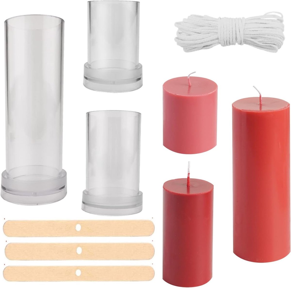 Cadeau Mould voor het Gieten van Kaarsen, 3 Maten, Inclusief Katoenen Wick en Centrering, DIY Kaarsen Maken, Soap Mould voor Feestdagen en Bruiloften