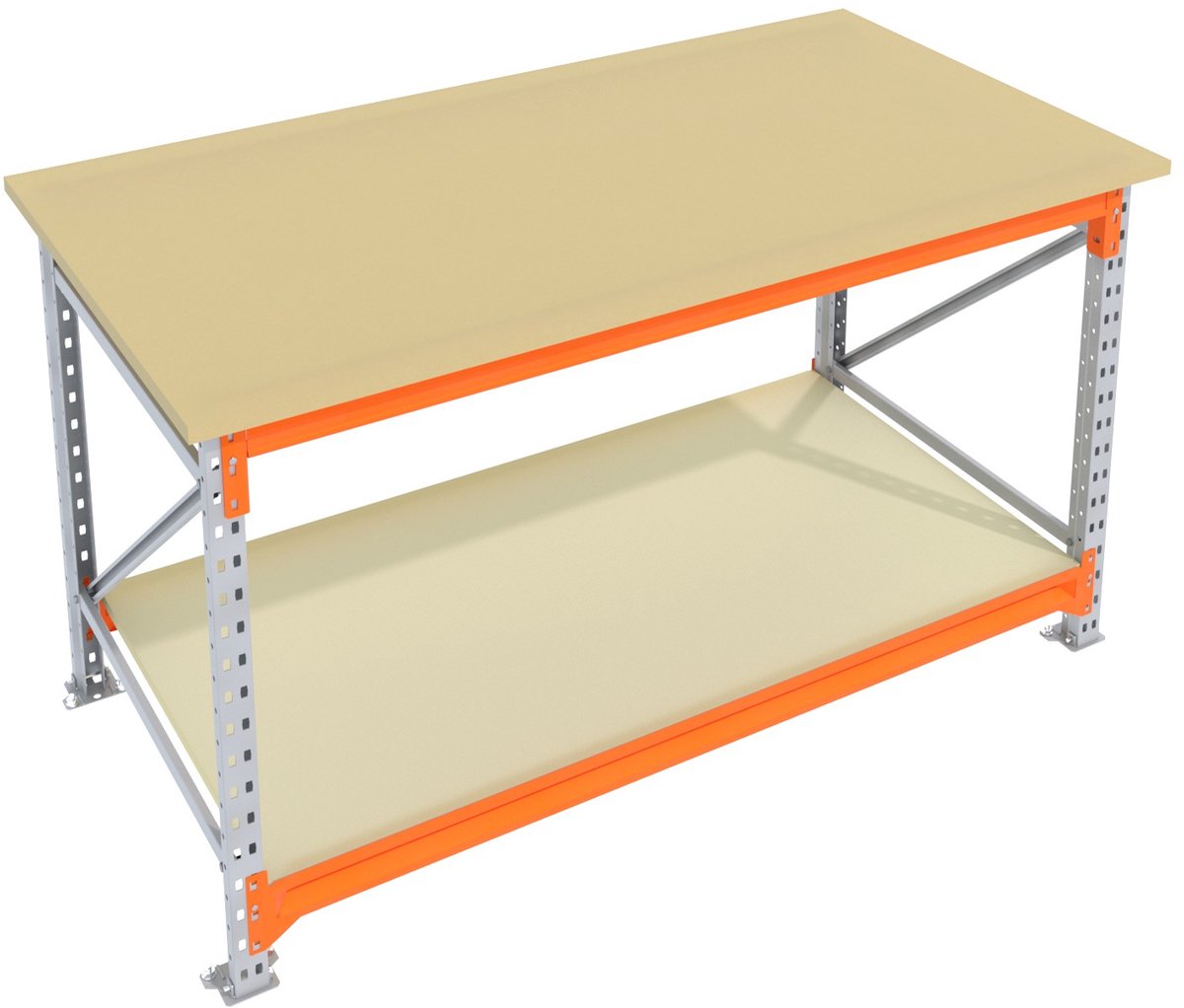 Werkbank & Inpaktafel vast model Galva 150cmx85cm - 2 niveaus (multiplex)
