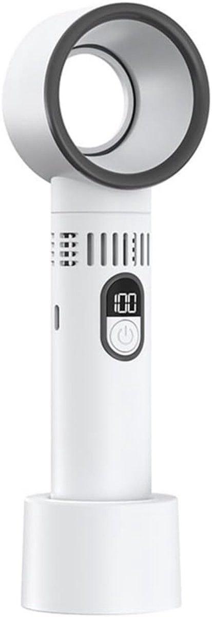 Ventilator - Mini ventilator - Handventilator oplaadbaar - Draagbare mini-handventilator - 3 snelheidsstanden - lichtgewicht persoonlijk koelapparaat - Wit - Draadloos USB met Lange Batterijduur - LED Display - Mini Ventilator