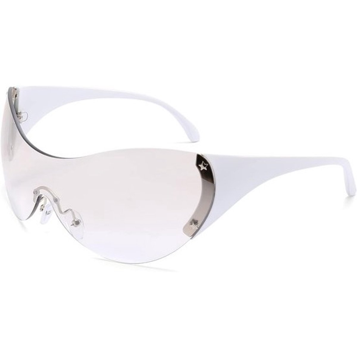 Oversized Frameloze Y2K Zonnebril Dames en Heren met Sterdetail - UV400 Bescherming
