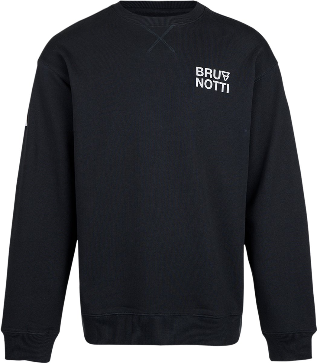 Brunotti - Nessor Sweater Heren - Black - Trui - Crewneck - Relaxed fit - Rib Details - M