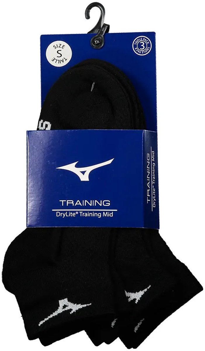 Mizuno Training Mid Sokken 3 Paren Zwart EU 44-46