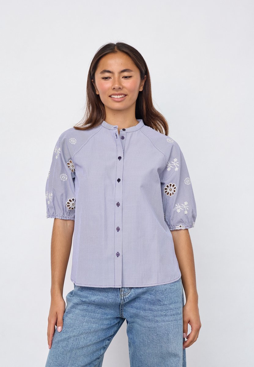 SISTERS POINT EDINA-SS - Dames top - Navy Stripe - Maat S