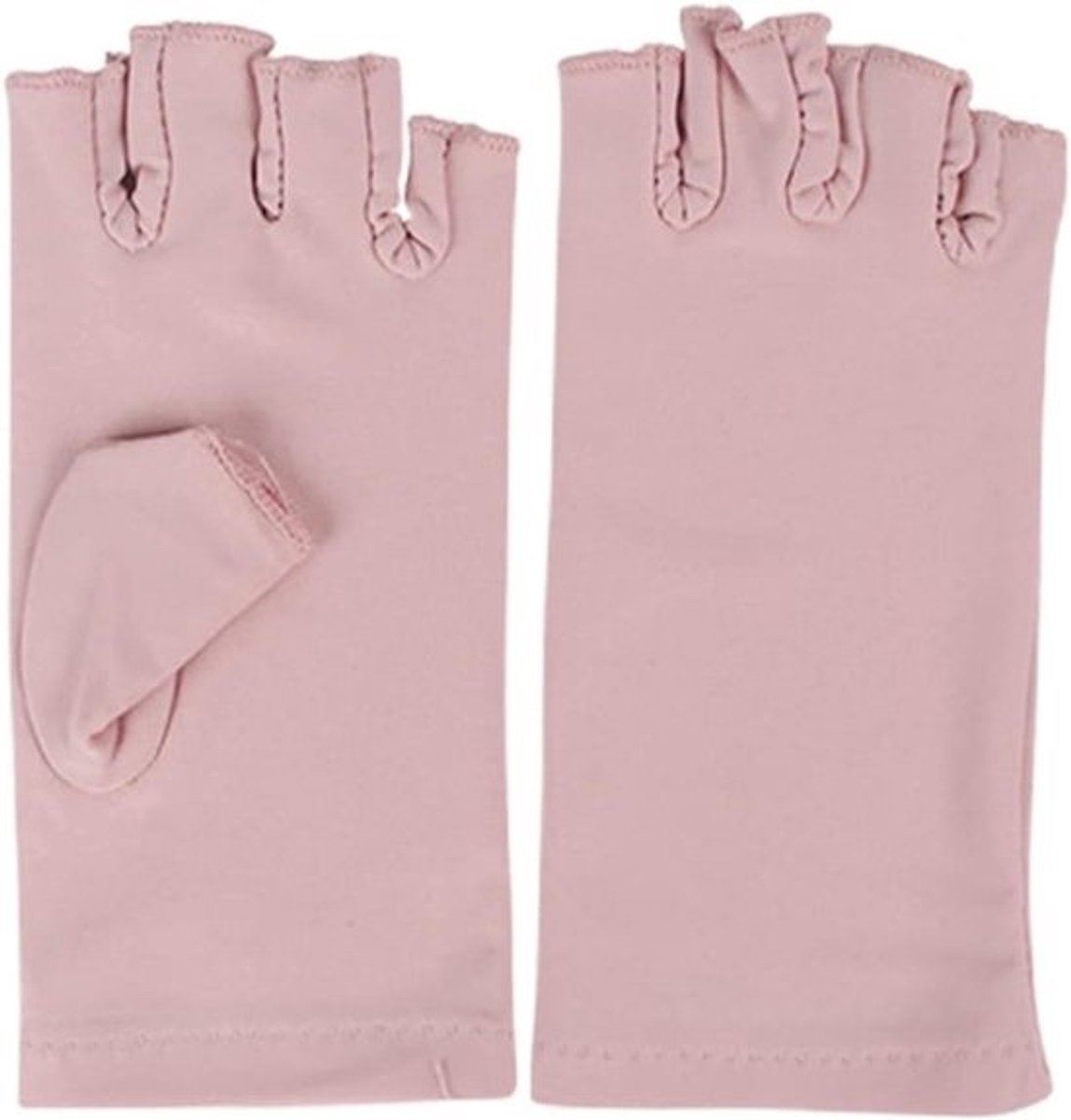 UV Handschoenen - Nagelbescherming - Nageldrogen - Vingerloos Ontwerp - 16cm Lengte - Roze