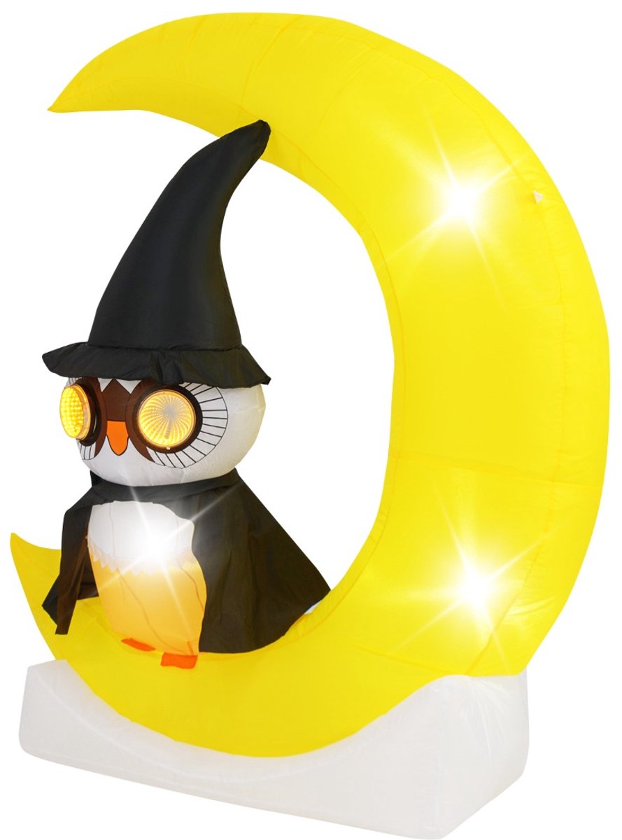 SureDeal® - Hallowe - Leuke Halloween Decoratie - LED Verlichting Opblaasbare - Buiten Zandzakken - 130x60x155 cm - Zoals afgebeeld