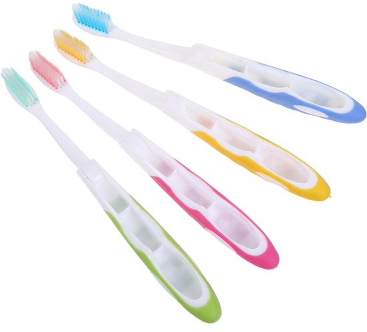 Opvouwbare Tandenborstel - Reis Tandenborstel Set - Hygiënisch Op Reis - Beschermende Opvouwbare Structuur - 19.6 cm Lang - Diverse Kleuren