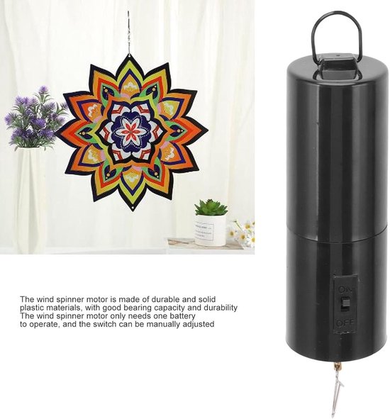 Wind Spinner Motor van Plastic, Lichtgewicht Decoratie met Haak, 3kg Laadcapaciteit voor Windgong en Tuindecoraties — afbeelding 2