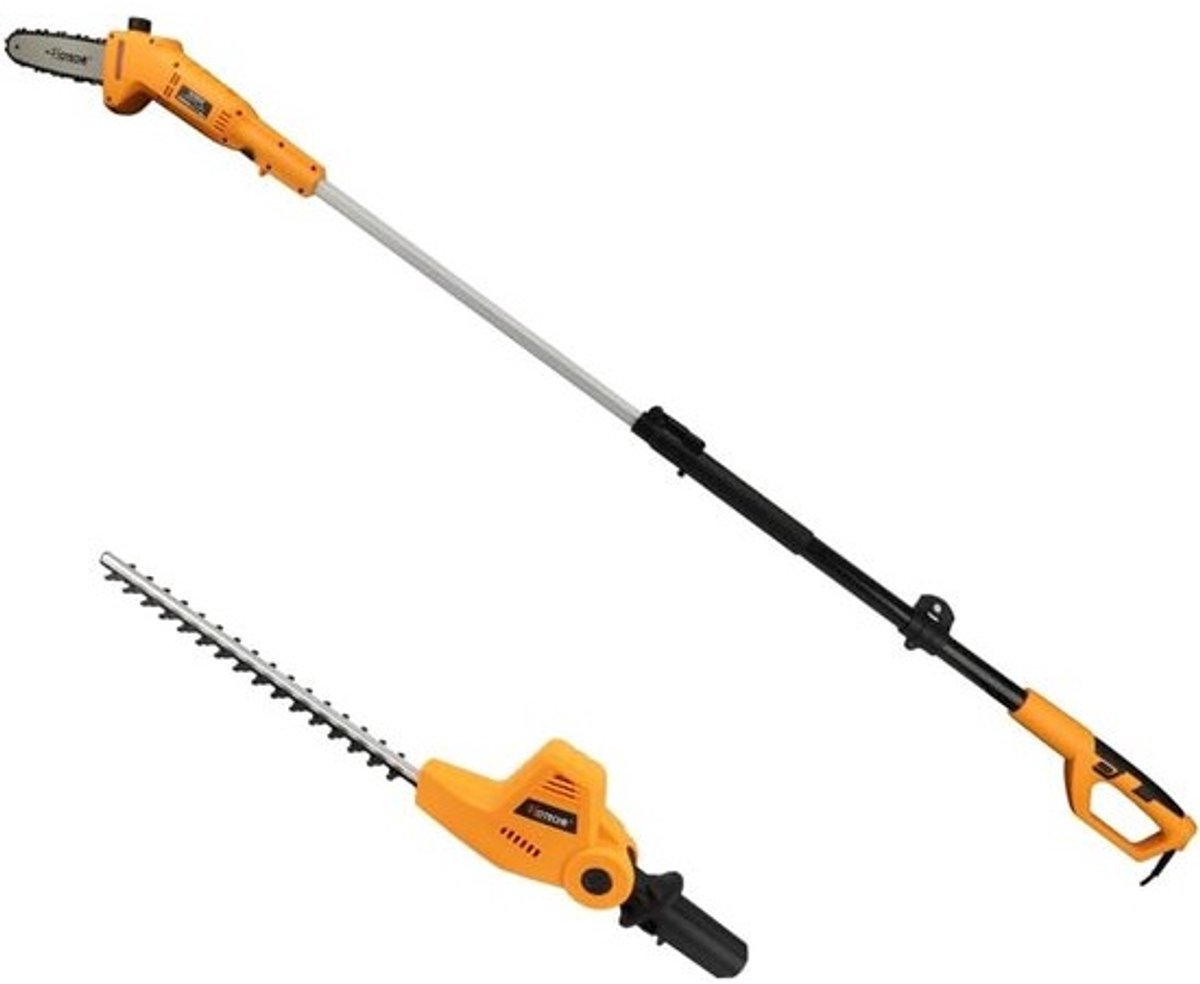 Telescopische takkenzaag - Heggenschaar combi - Boom snoeien - 2-in-1 functie - 195-253 cm - Oranje zwart
