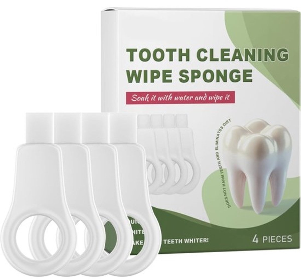 Tandspons Reiniging - Monddoekjes Volwassenen - Dagelijkse Mondhygiëne - Ergonomisch Design - 2.5x5 cm