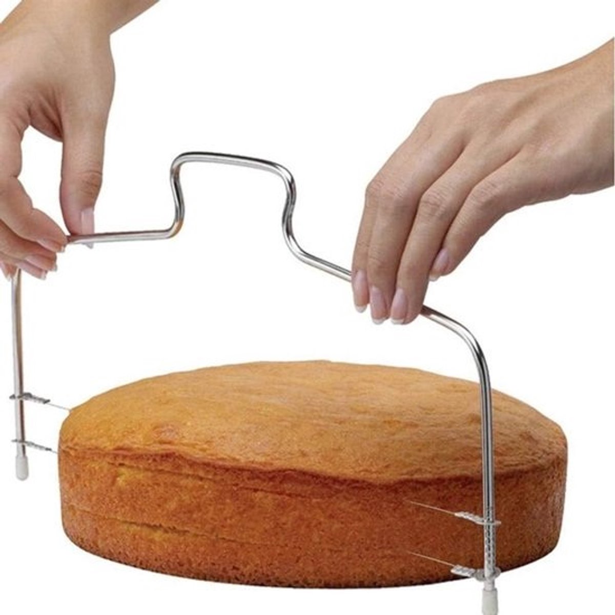 Taart Snijder - Cake Leveler - Gelijkmatige Taarten - Verstelbare Draad - 30cm Breed - Zilver