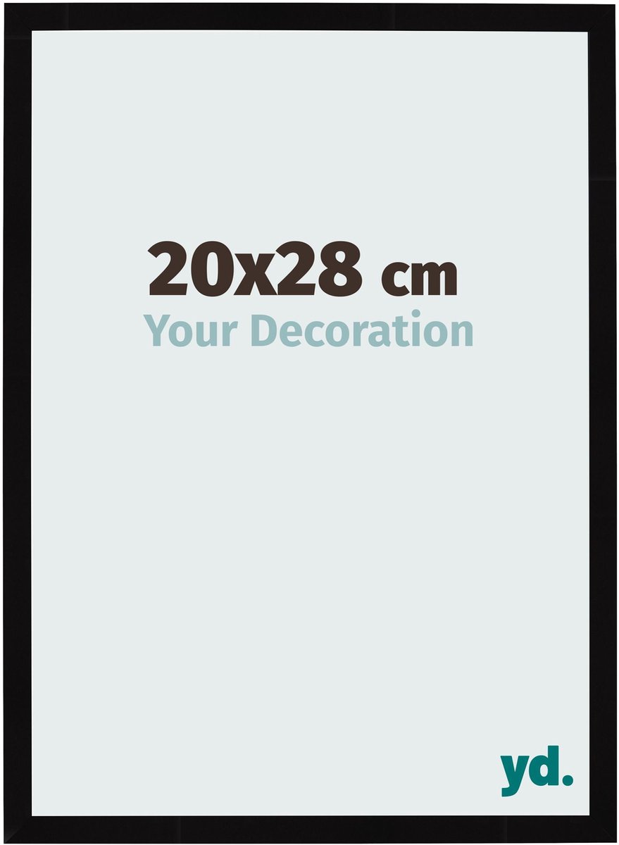 Your Decoration - Fotolijst 20x28 cm - MDF - Zwart Hoogglans - Bologna