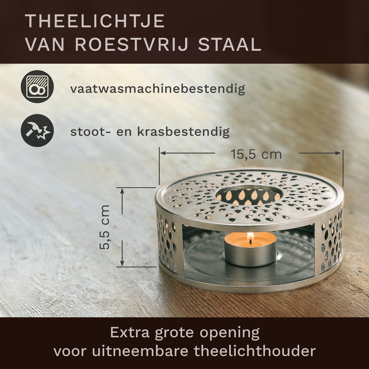 Creano glazen theepot 2,0l Jumbo + een rvs theelicht, 3-delige glazen theepot met geïntegreerd rvs filter en glazen deksel, ideaal voor het zetten van losse thee, druppelvrij — cadeau in Koken & Dineren - foto 5