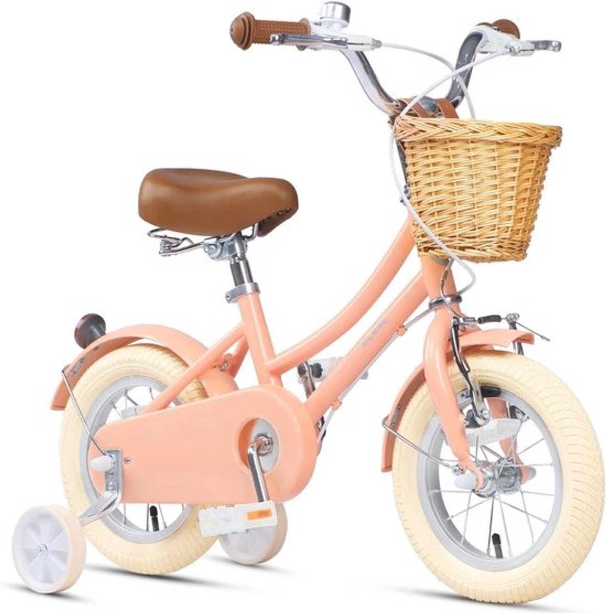 Meisjesfiets voor Kinderen met Mand, Duurzaam en Veilig, 12-20 Inch, Vintage Design, Met Stabilisatoren