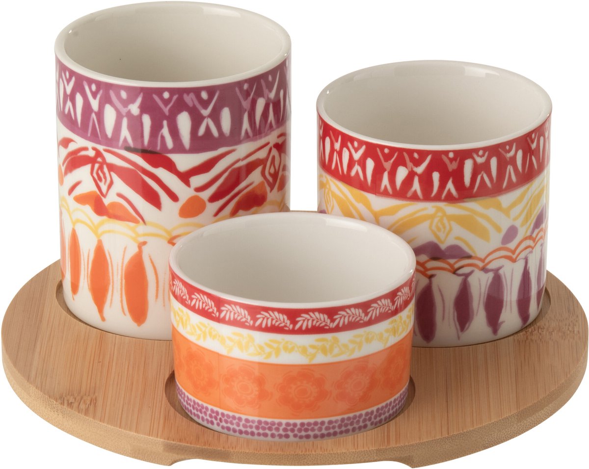 J-Line aperoschaal - keramiek - paars/rood - small