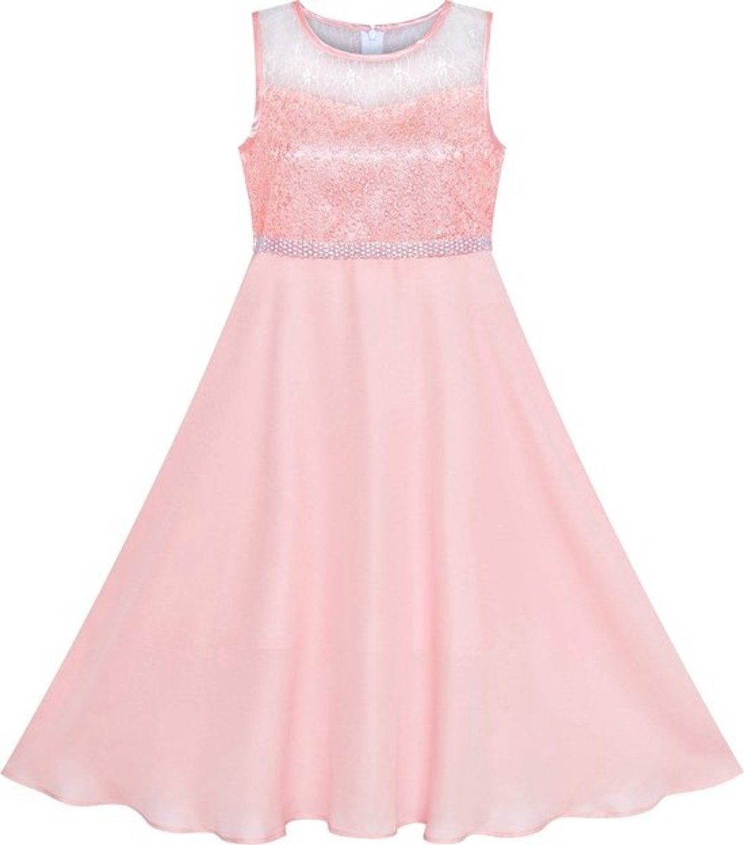 Chique Jongens Jurk Riem Strass Chiffon Voor Feest of Bruidsmeisje 6-14 Jaar