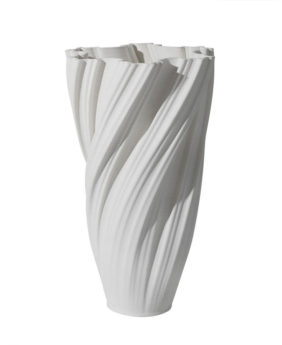 Fugurato Donna Vaas Wit - Keramiek met Gedraaid 3D-Reliëf - Ø20,5 x H34,5 cm