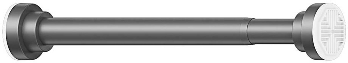 Zwarte uitschuifbare kledingstang zonder boren, 22mm buisdiameter, verstelbare lengte 0,55m-0,85m, roestvrij staal