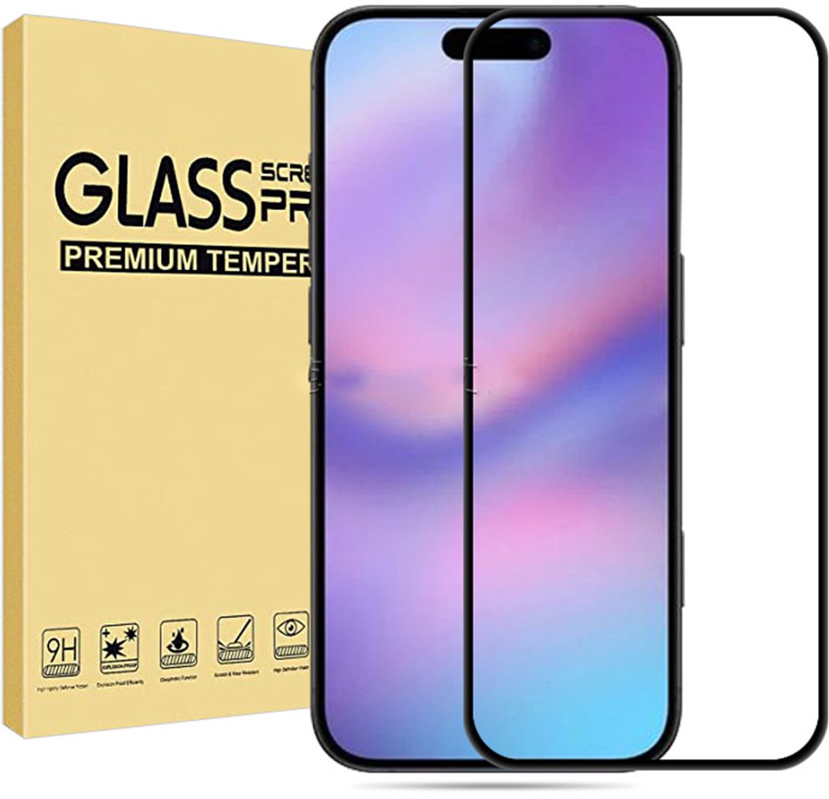 Premium Gehard Glas Screenprotector voor iPhone 17 Pro Max - Gebogen Rand, 2 Stuks