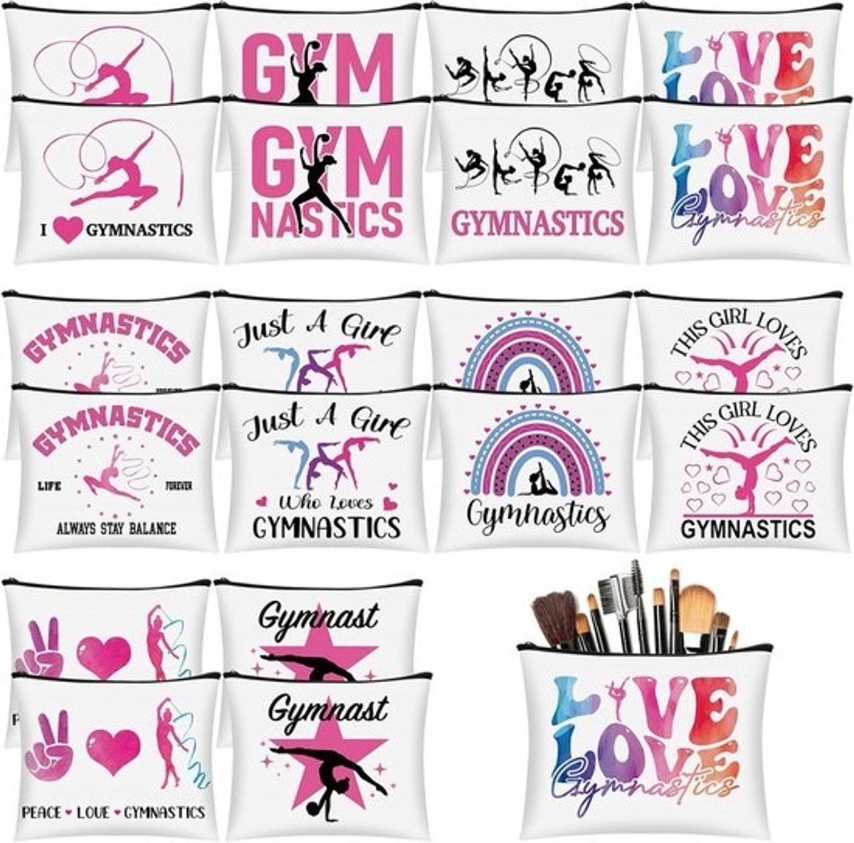 Gymnastiek Make-up Tas - Cosmetische Tas Gymnastiek - Organiseren van Spullen - 20 Stuks Verschillende Stijlen