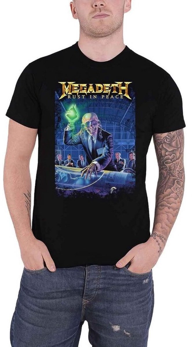 Rock T-Shirt Dames en Heren - Officiële Band Merch - Rust In Peace Jubileum Thema