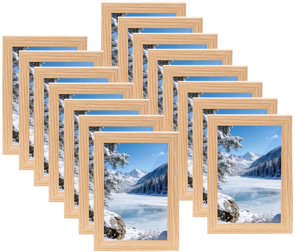 8 stuks kleine fotolijsten 10x15 cm, houten fotolijsten picture frames, vintage MDF-lijsten voor aan de muur of op - ShopVlot