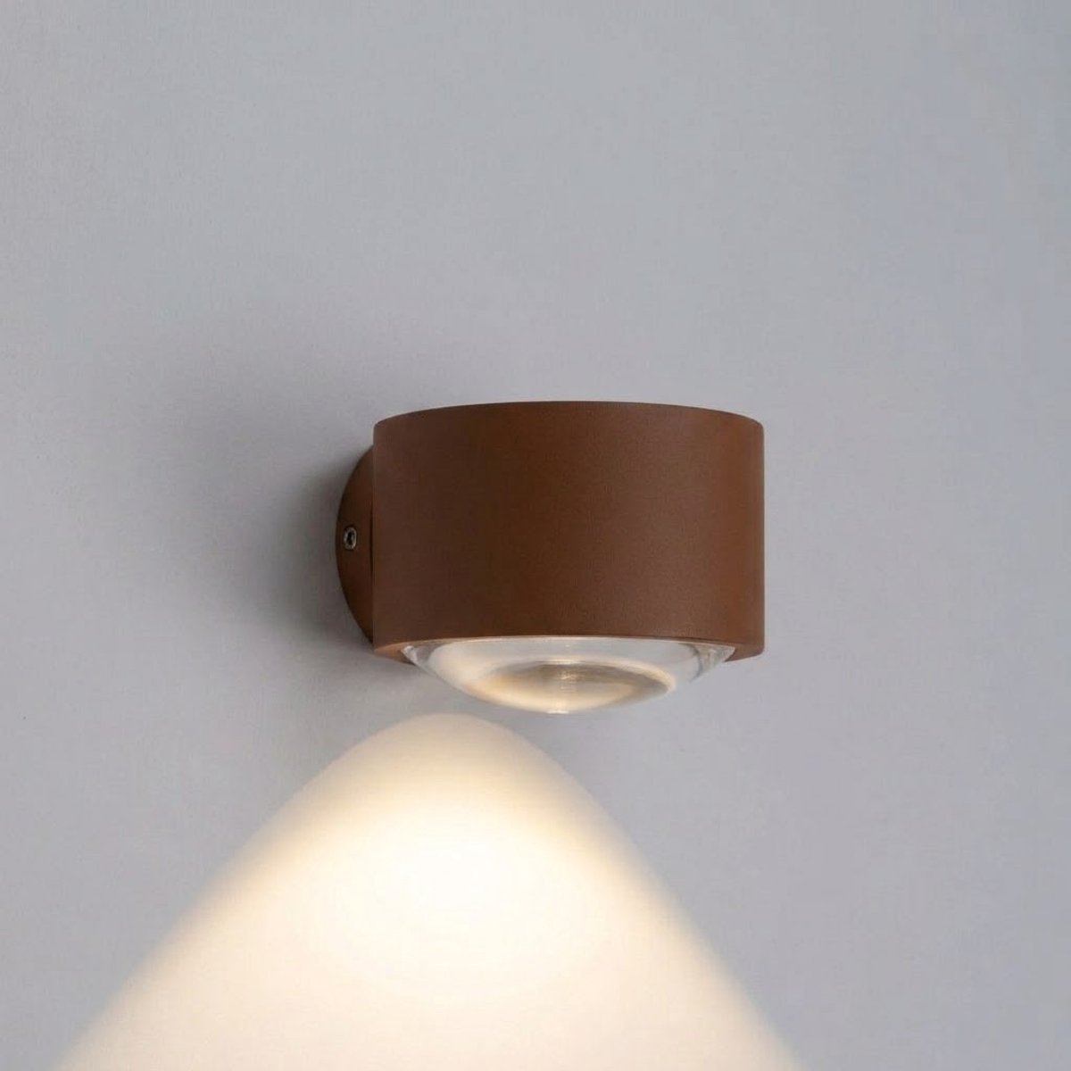 KS Verlichting - wandlamp - Scope - downlighter - Rustiek Bruin - binnenverlichting - glas - aluminium - IP65 - muurlamp - 3000K