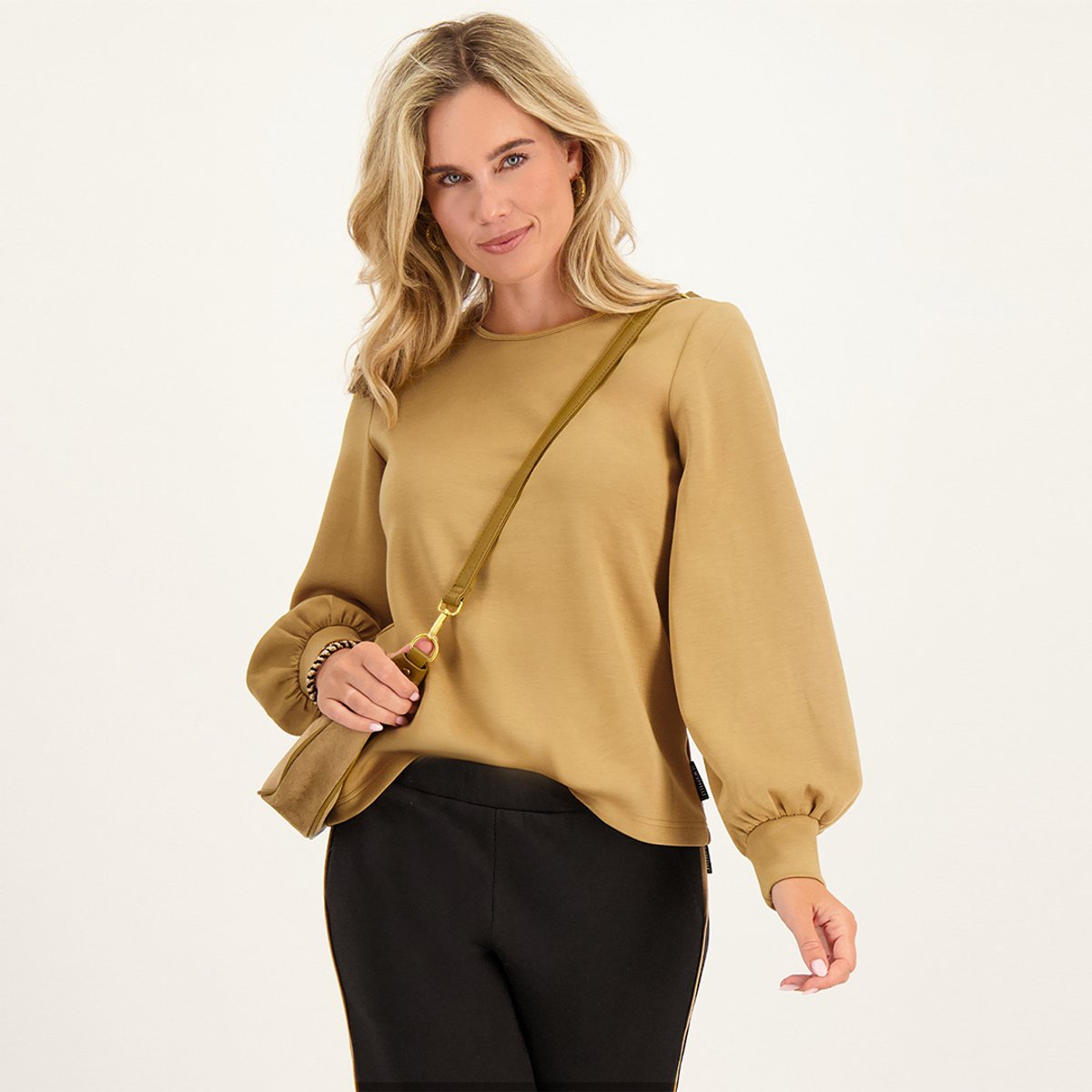 Je m'appelle Dames Top Met stretch - Bruin - Maat L