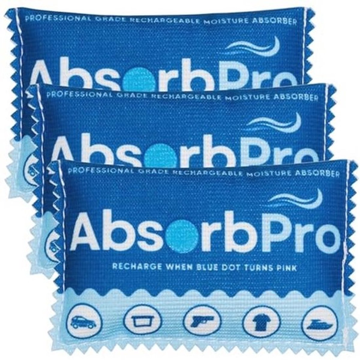 Oplaadbare luchtontvochtiger zak 3-pack - 100g herbruikbare vochtabsorberende silicagel pakketten voor bescherming van voedsel, kleding, en voertuigen