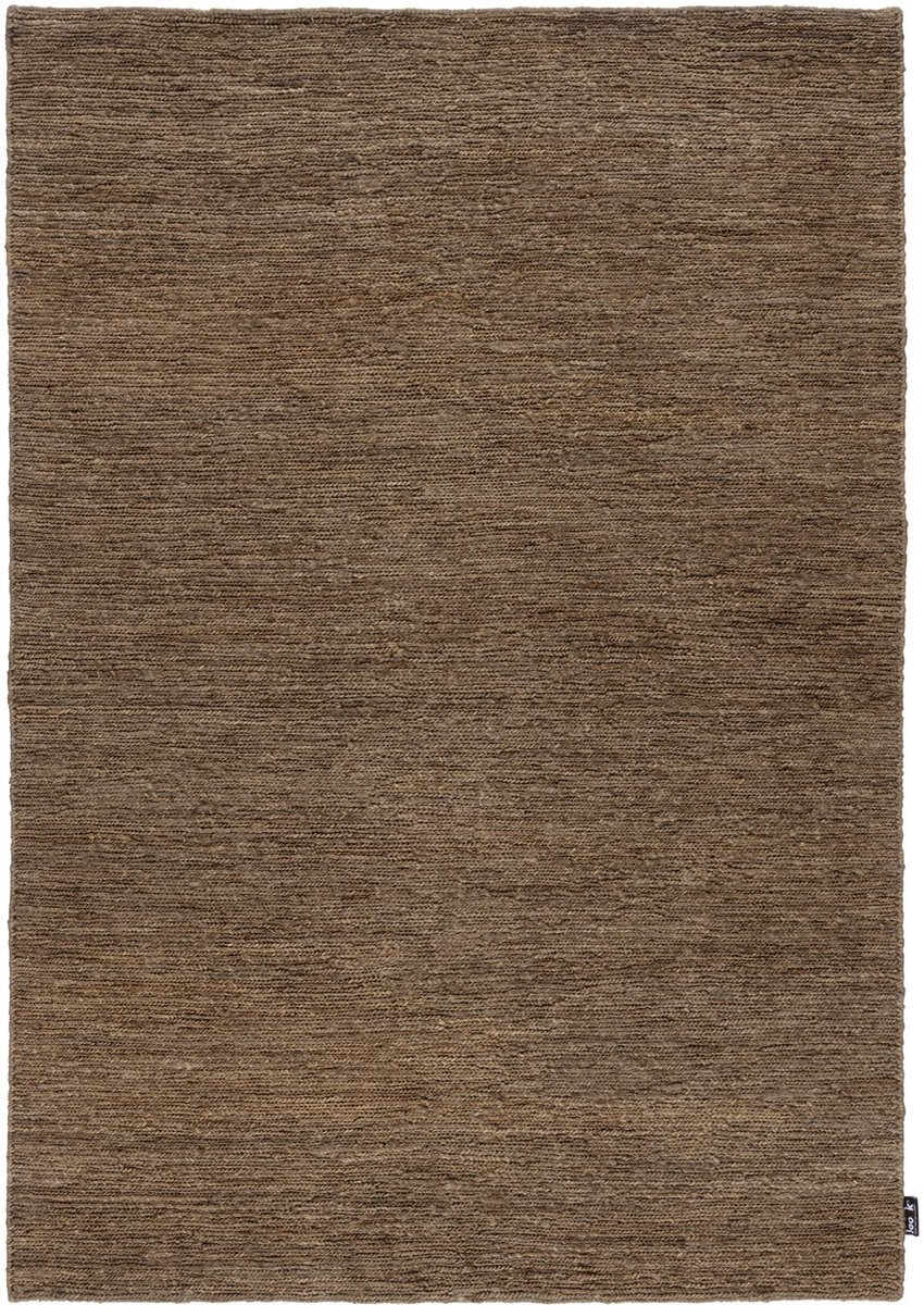 Lino Terra Bruin Vloerkleed 300x400cm – Vlakgeweven Tapijt van 100% Hennep – 3,5 kg/m² - Hoogwaardig Vloerkleed voor woonkamer, slaapkamer, eetkamer