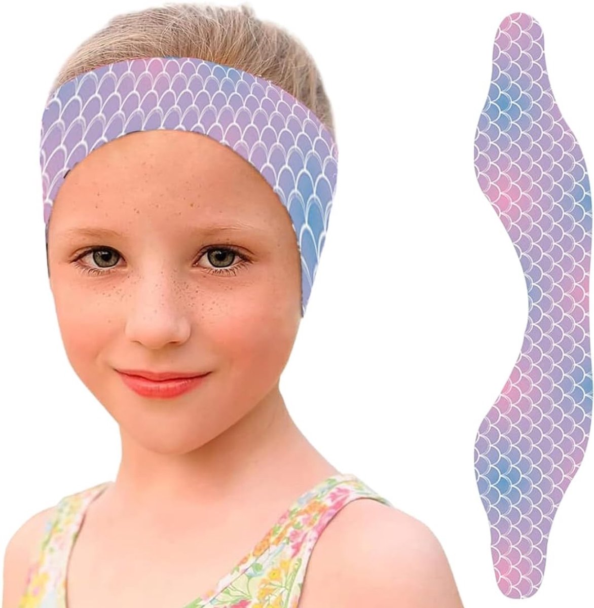 Bandeau voor kinderen voor zwemmen, bescherming tegen de zon, huidvriendelijk en comfortabel, verkrijgbaar in roze en met een leuke print