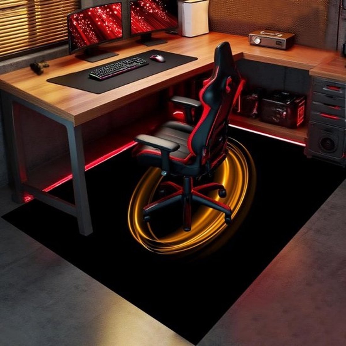 Vloerbeschermer - Onderlegger bureaustoel - Vloer beschermen - Antislip met TPR-laag - 90 x 120 cm - Grijs