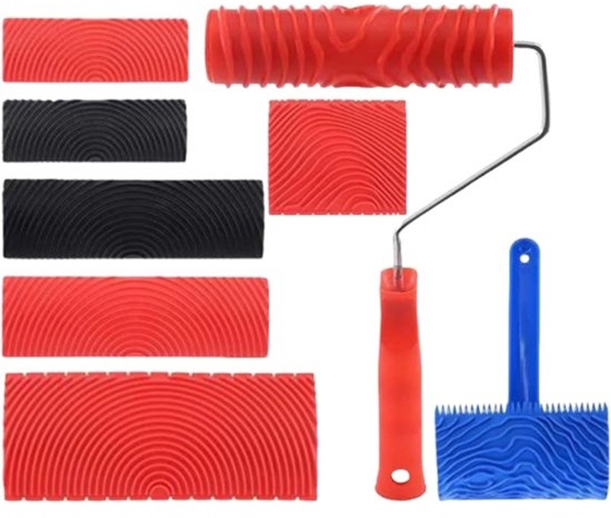 Houtnerfgereedschap Set - Textuurroller Houtnerf - Muren Decoreren - Realistische Nerfpatronen - 8 Delig - Niet gespecificeerd