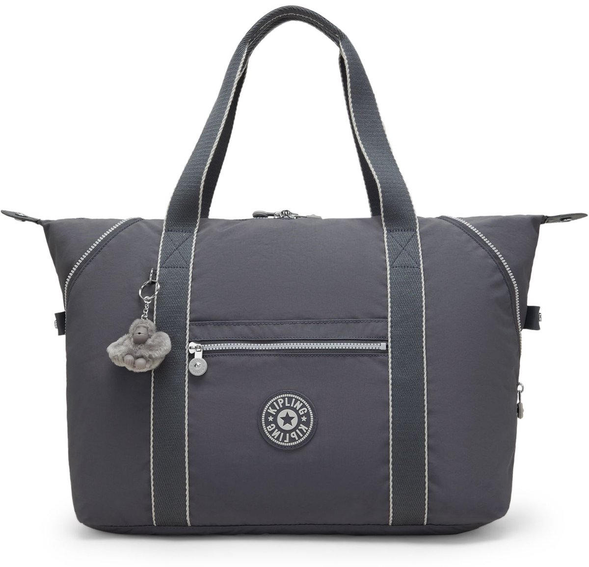 kipling reistas sporttas Eyes Wide Open Art M Travel Tote M Moonlit Grey grijs