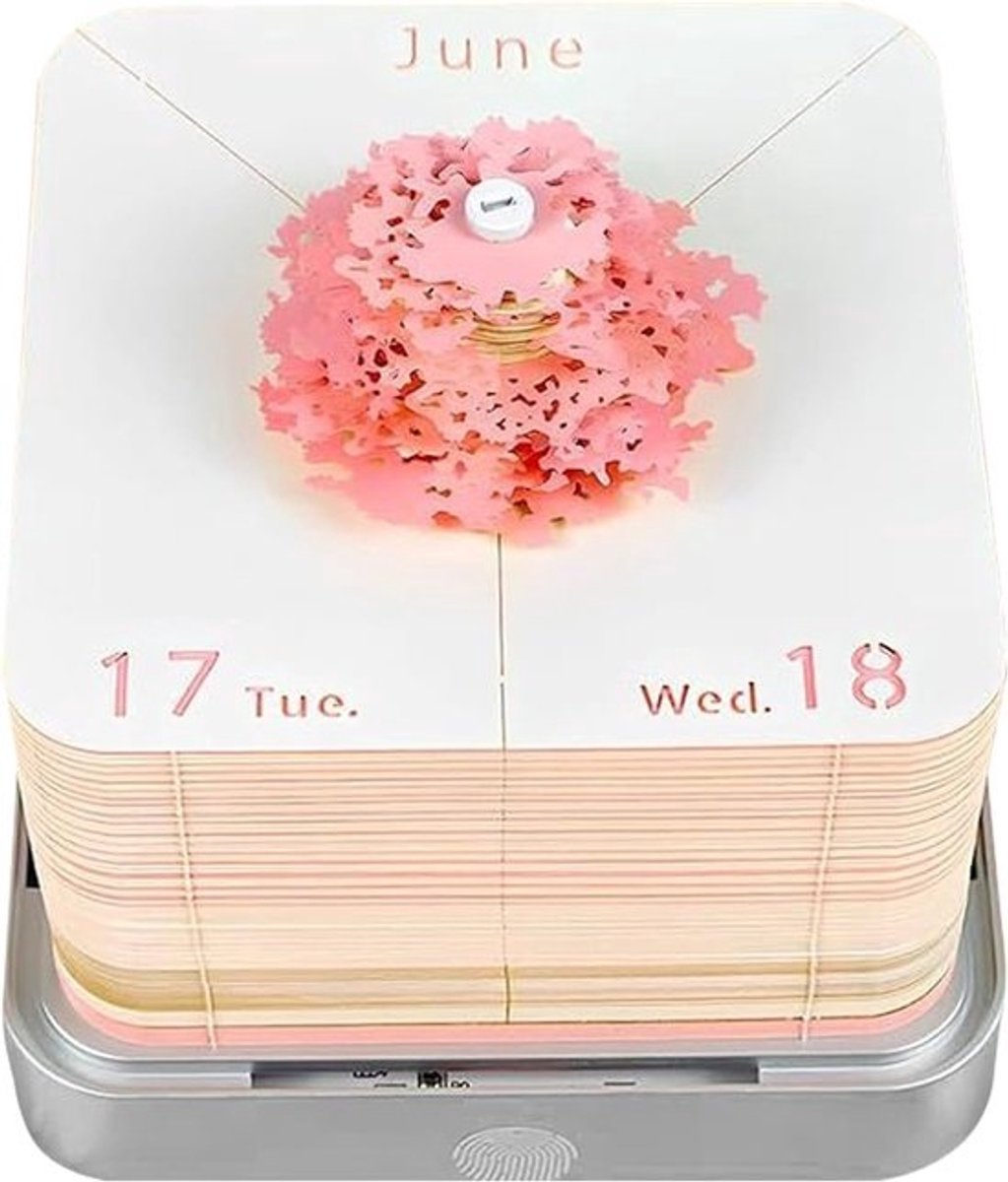 Scheurkalender 2026 - Bloemenkalender Memopad - Thuis Kantoor Planning - 3D Sculptuur Design - 98 x 98 x 85 cm